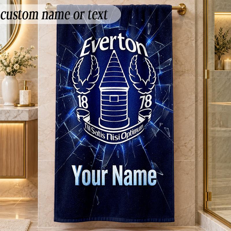 Beach TowelEverton FC Custom Name Text Personalized Soft Towel for Beach Pool Indoor Home Decor Gift