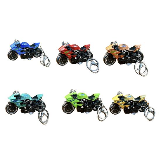 Yousheng Motorcycle Cartoon Keychain Pendant with Double-Ring Hook Anti-Detachable Design Decompression Tool Keychain Accessory