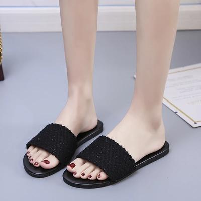 Горячая распродажа обуви для женщин, базовые женские тапочки, модные повседневные тапочки с открытым носком, женские новые тапочки больших размеров на плоской подошве