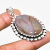 Bloodstone Gemstone Handmade 925 Silver Plated Jewelry Pendant 2.08"