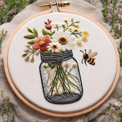 1 набор европейская вышивка DIY ваза серия пчелы пакет материалов DIY вышивка ручная работа тканевый материал пакет набор