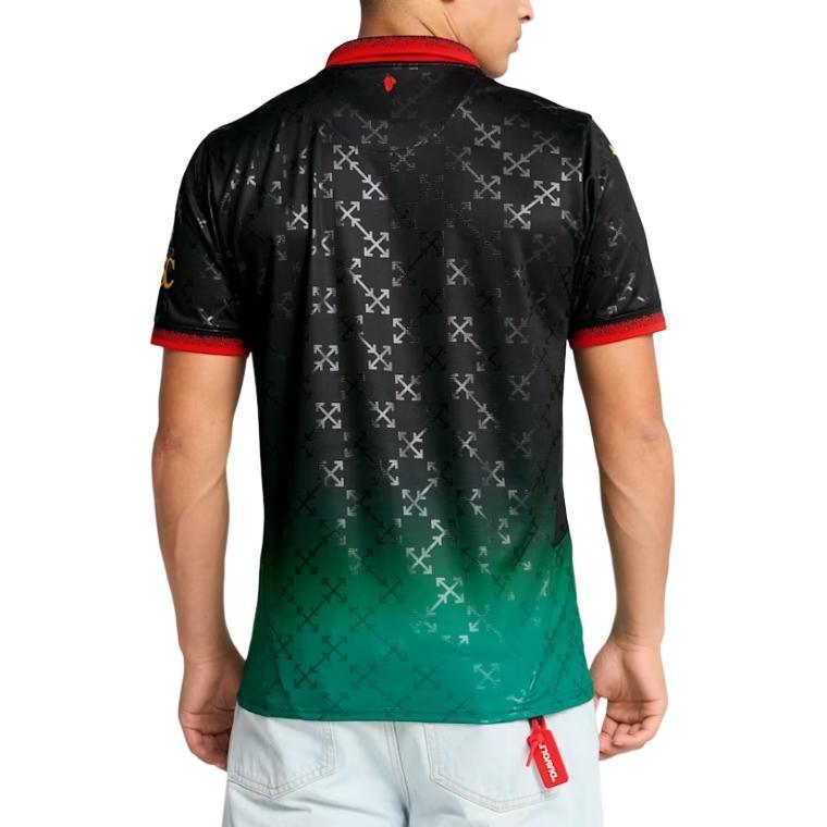Puma X AC MILAN X Off White™ Футбольная футболка AC Milan SS25 Фан-версия Мужская Черный Энергетический Зеленый 783001-01