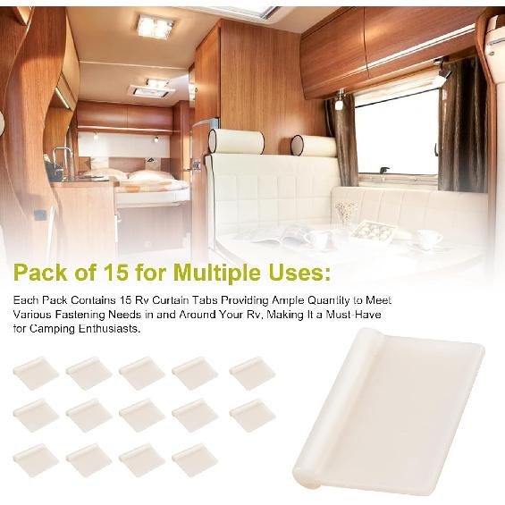 Pack of 15 A118 Nylon Camper Tab Sew-In Curtain Tabs, Pop up Camper Curtain Tabs, Camper Tab Replacement for Rv Designer Internal Window Curtain