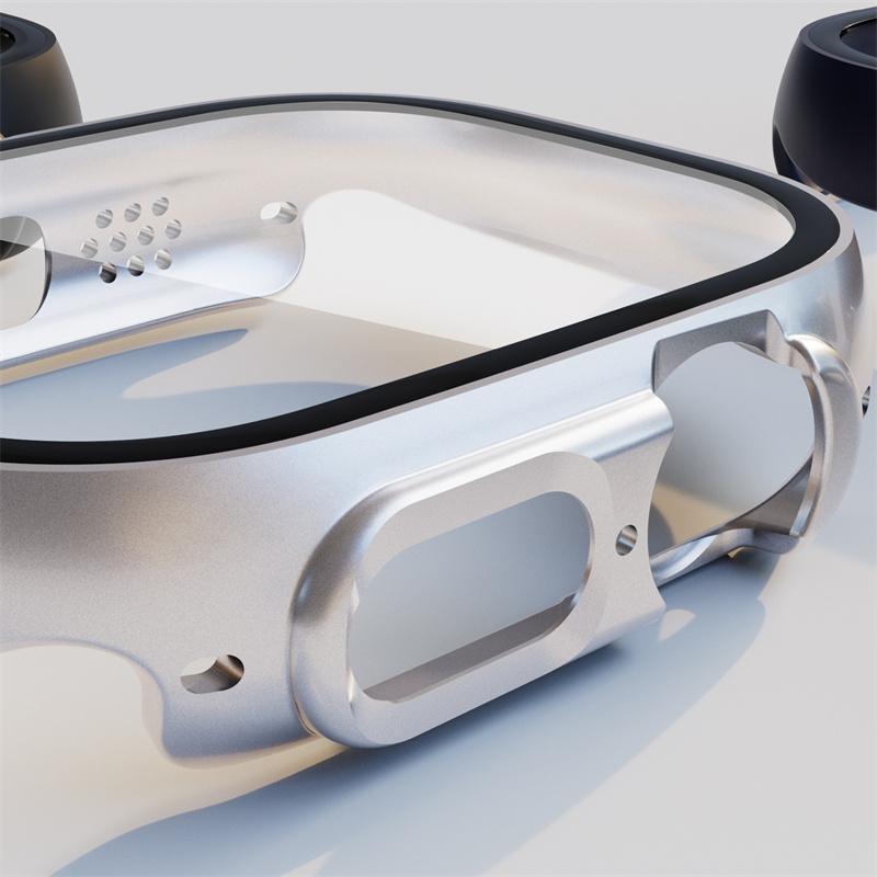 Ремешок + чехол для Apple Watch Ultra 49 мм, ремешок для умных часов, бампер для ПК + защитная пленка для экрана, закаленная крышка, аксессуары для ремешков серии iwatch