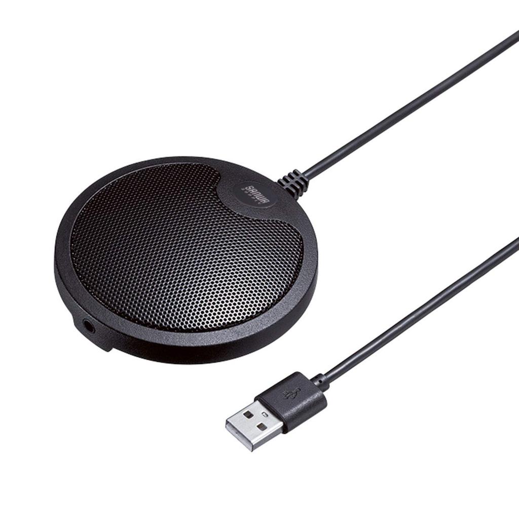 Sanwa Direct Conference USB 5m Diameter Sound Connectable To Mute Thin Microphone, Omnidirectional, Connection, Zoom/Skype Compatible, Collection,