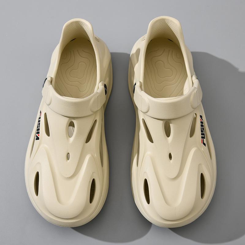 Thick-soled Hole Shoes Men's Summer Wear Non-slip Eva Beach Wading Shoes Creek Shoes Bag Head Sandals
