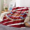 1PC Heart Football Custom Name Patterned Flannel Blanket Suitable For All Seasons For Home Decor Warmth And Comfort Gifts Holiday Present