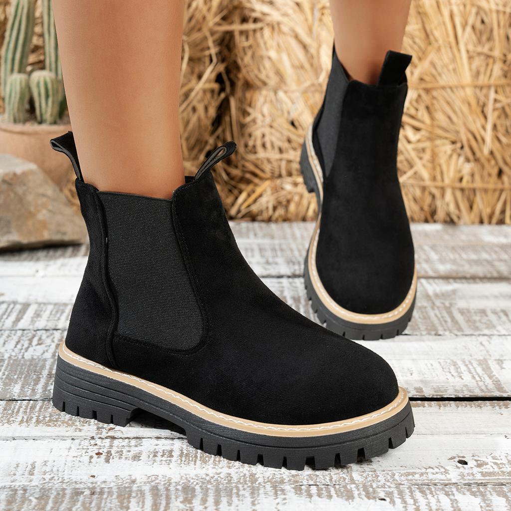 Fashionable New Elegant Plus Size Work Boots Winter Round Toe Comfortable Suede Anti Slip Casual Riding Boots for Women