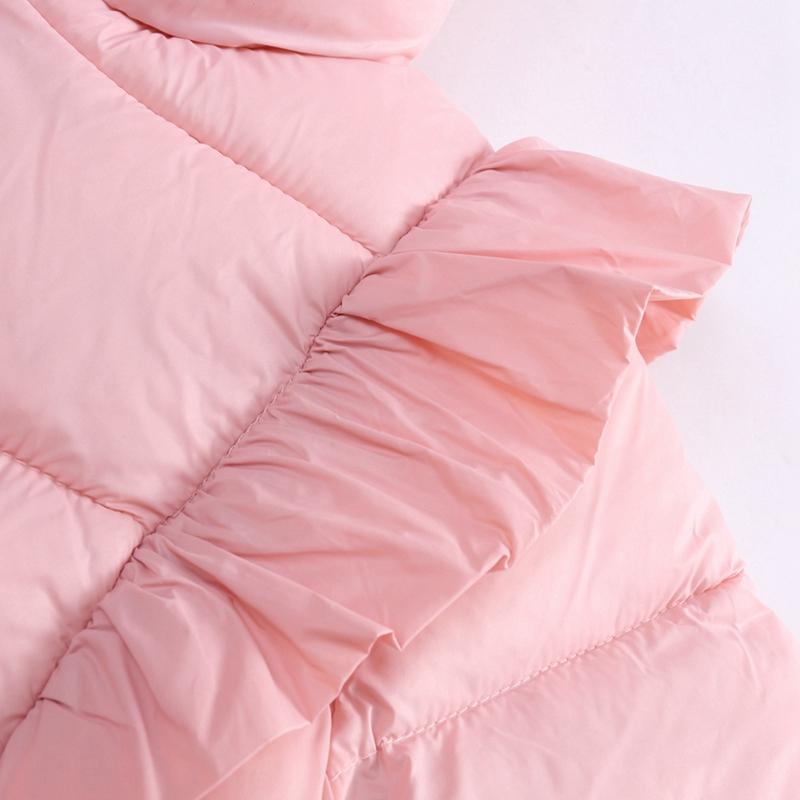 Childrens Down Jacket Winter Lace Hooded Cotton-padded Parka Thicken Warm Zipper Long Coat For Girls Toddler Kids Outerwear