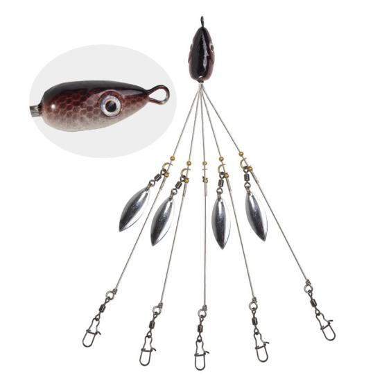 MUQZI Sports Accessory 18g 5 Arm Alabama Rig Head Umbrella Fishing Group Lures Bass Swimming Baits
