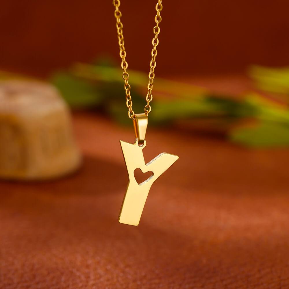 Нержавеющая сталь Сердце Буква Инициал Ожерелье для Женщин Позолоченное Алфавит Подвеска Ожерелья Винтажные Водонепроницаемые Украшения Подарки