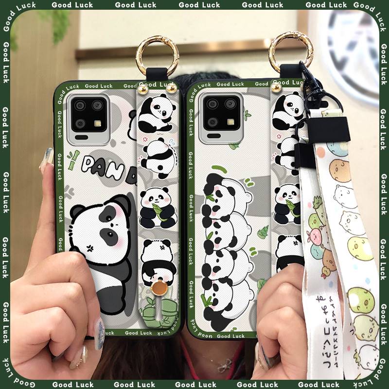 Грязеотталкивающий Прочный Чехол для Телефона Для Sharp Aquos Zero6/Aquos Air Шнурок Противоударный Ударопрочный Ремешок на Запястье Кольцо-Подставка Панда