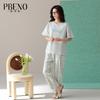 Pabonu Light Green Full Print Christmas Tree Pattern Comfortable Pure Cotton Women's Pajamas HK