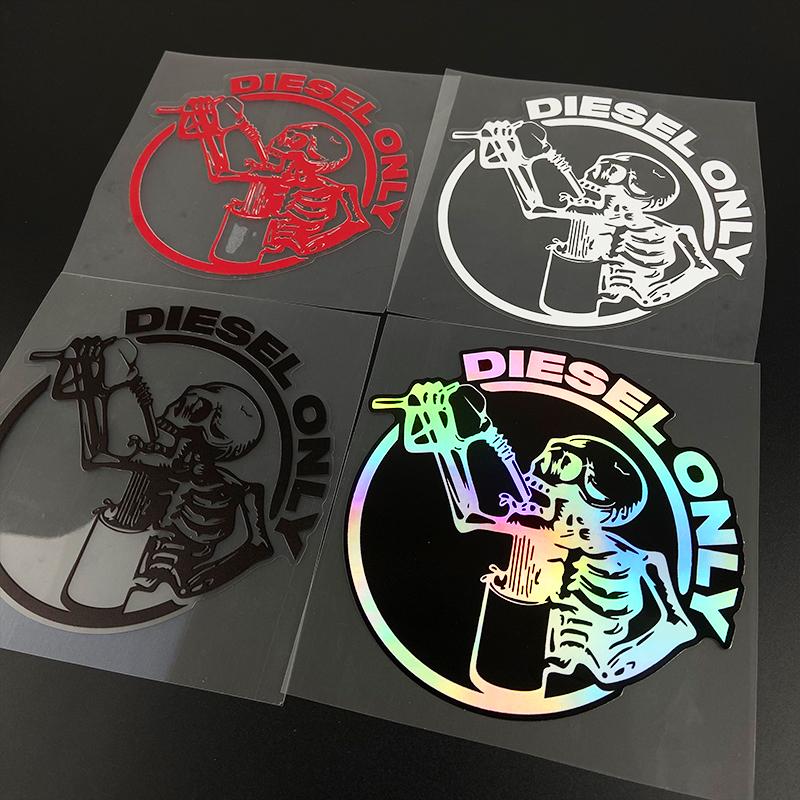 1 шт., только для дизельного топлива, скелет, пьющий, наклейки на автомобиль, водонепроницаемая крышка топливного бака для бензина, прочные виниловые наклейки, украшение в виде черепа