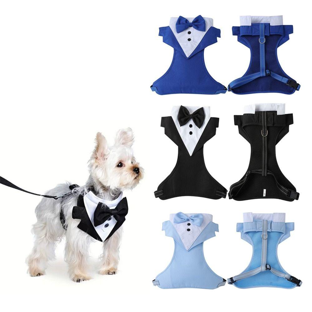 Breathable Dog Tuxedo Kit Polyester Pet Vest Harness New Pet Engagement Costume Pet Supplies