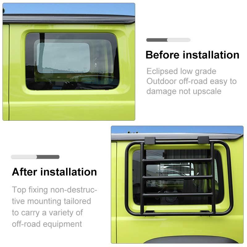 Заднее окно автомобиля, бронированные ограждения, вентиляционные защитные рамки, полка для Suzuki Jimny 2019, автомобильные аксессуары ( Алюминиевый сплав )