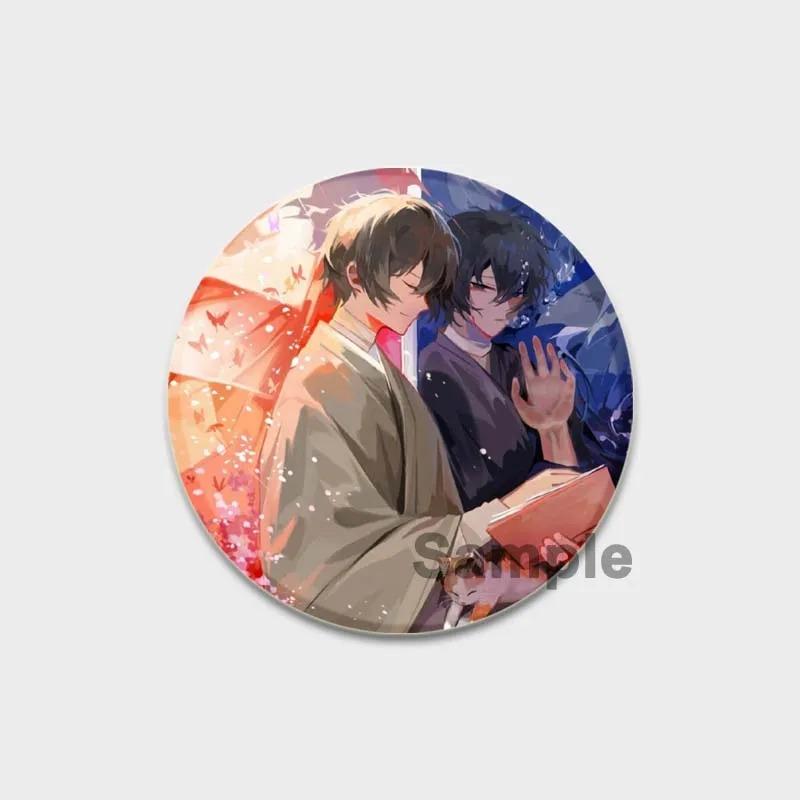 32/44/58MM Аниме значки на лацкан, милые мультяшные броши, значок для сумки шляпы, ювелирные подарки, Накадзима Дазай Осаму Накахара Чуя