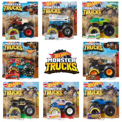 Hot Wheels Monster Trucks: Коллекция коллекционных игрушечных грузовиков из литого металла с гигантскими колесами в масштабе 1:64