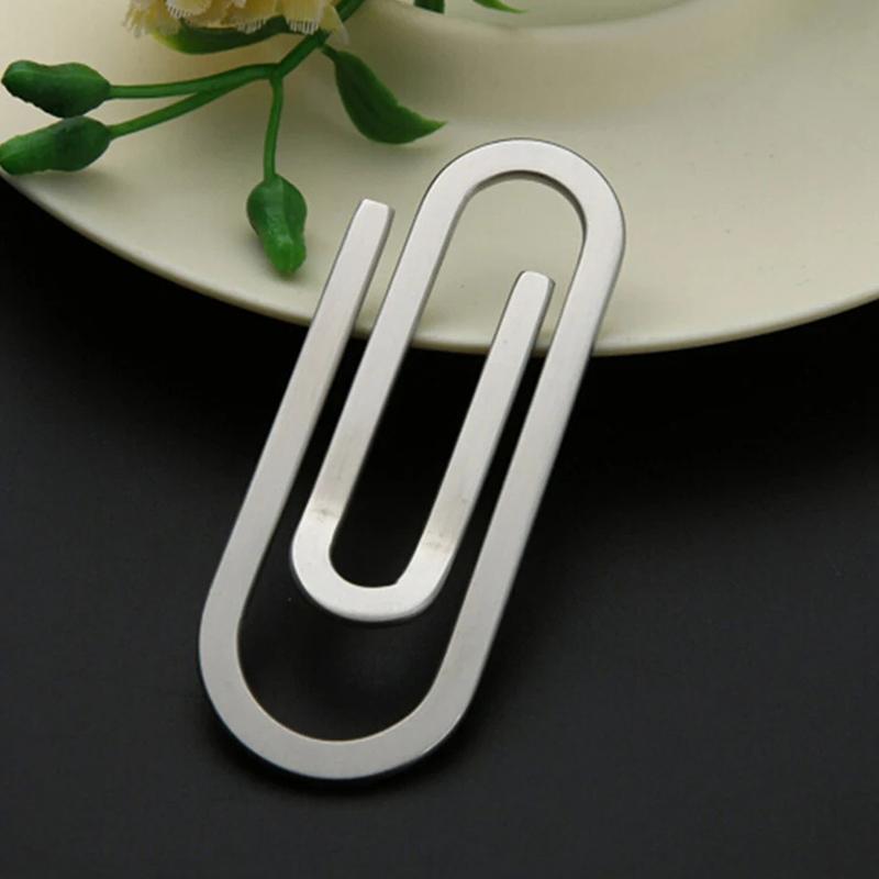 Тонкий карманный зажим для денег из нержавеющей стали, металлический стальной зажим для купюр, папка-зажим для банкнот, держатель для удостоверения личности, кредитной карты