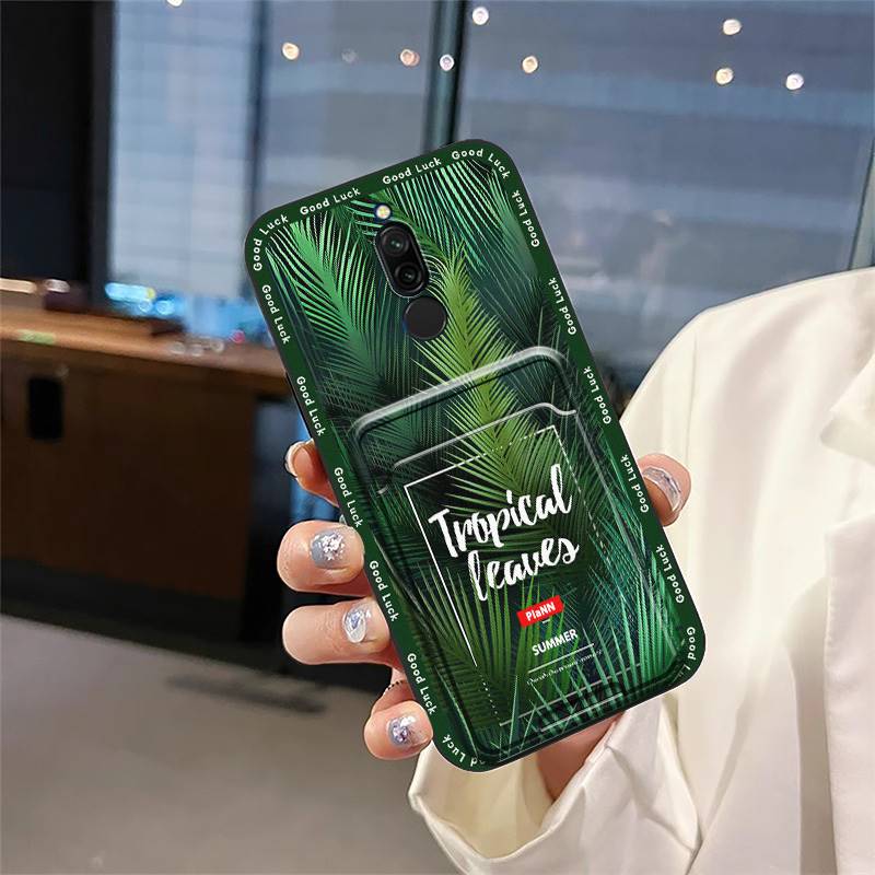 Силиконовый мягкий чехол Чехол для телефона Для Xiaomi Redmi 8 Полная защита Модный дизайн Карман для карт Задняя крышка Ударопрочный ТПУ Милый