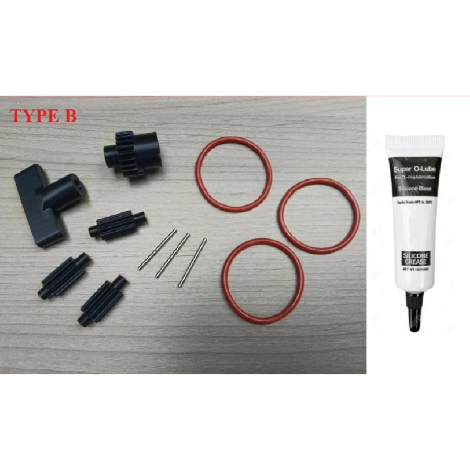 2 Sets Gear Kit with Thermal Paste For Tchibo For Beko For Grundig For SMEG For Severin Coffee Machines