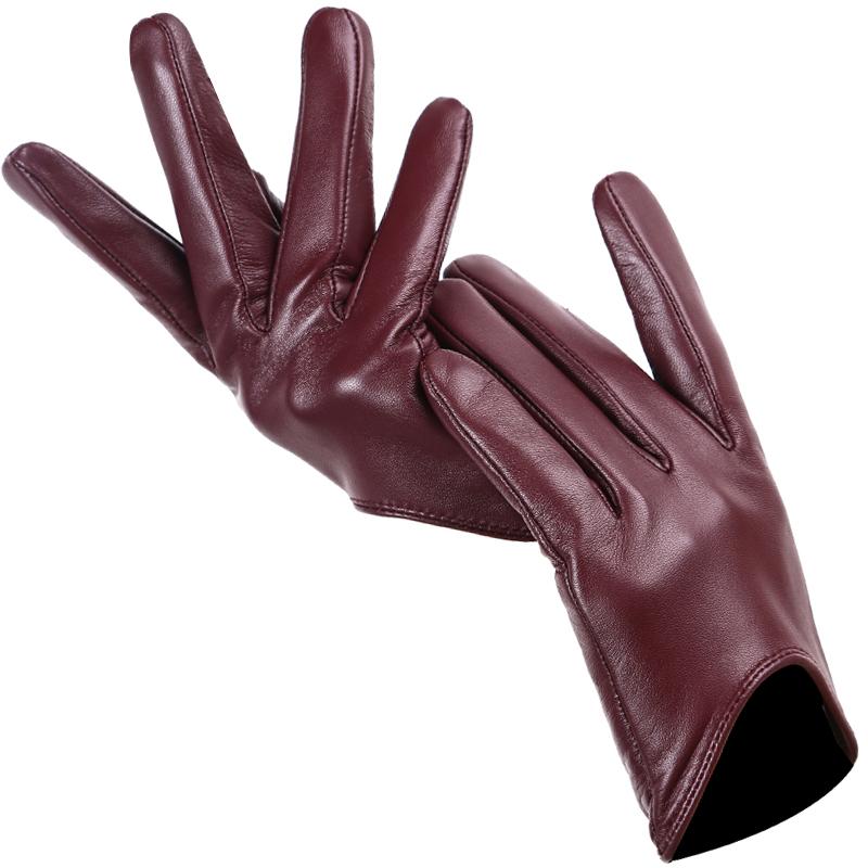 Короткие женские перчатки из овчины, зимние теплые тонкие модные перчатки с сенсорным экраном, мода 2001 г.