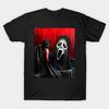 Мужская черная футболка с принтом Scream Печать на трансферной бумаге без вырезания Хлопковая футболка