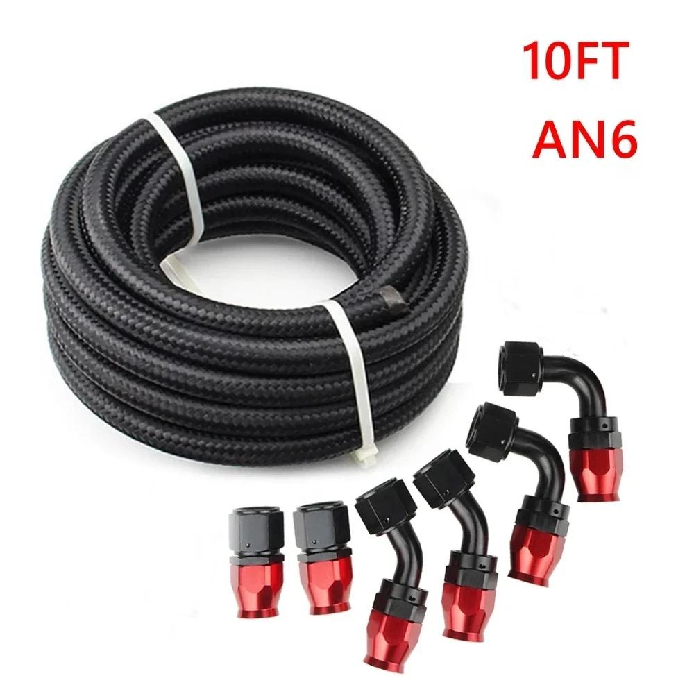 3M AN10/AN8/AN6 CPE масляные топливные фитинги конец шланга 0+45+90+180 градусов комплект масляного адаптера AN6 плетеный масляный топливный шланг с зажимами