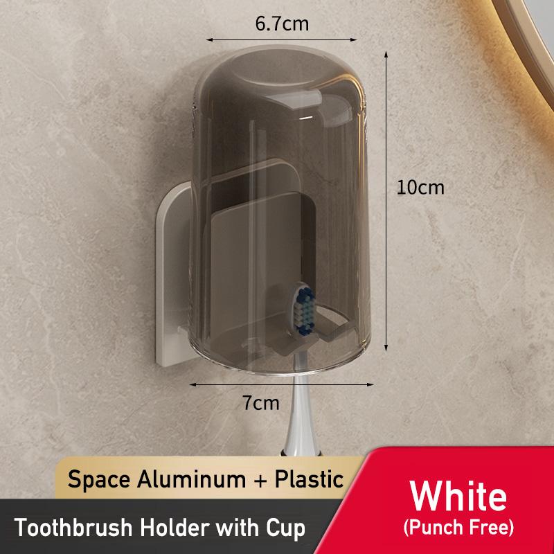 Алюминиевый держатель зубной щетки настенный без сверления липкий органайзер стойка для ванной без перфоратора электрический держатель зубной щетки с чашкой