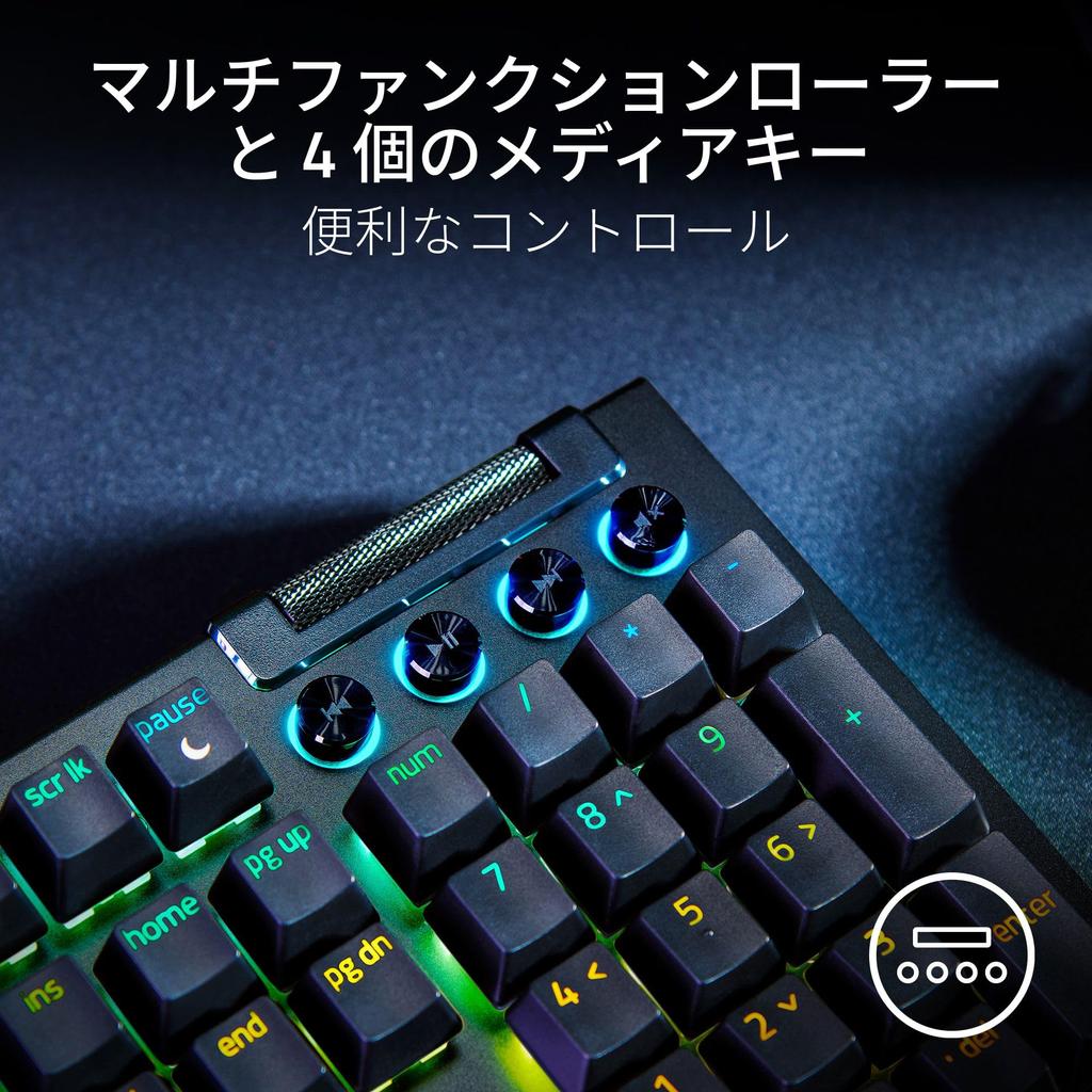 Razer Razer BlackWidow V4 JP Клавиатура проводная игровая с переключателями Yellow, которая позволяет настраивать расширенные команды и сочетания клавиш с помощью 6 выделенных макро-клавиш