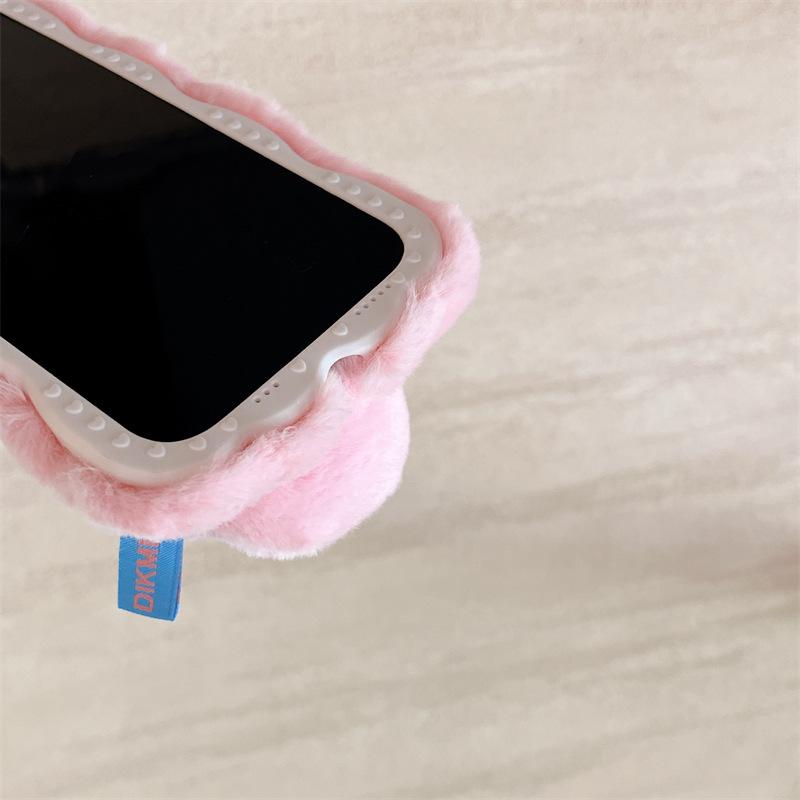 Мягкий чехол для телефона Apple 15 Promax с милым рисунком кролика и защитой от падения