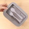 Microwave Heating Lunch Container with Spoon and Fork Food Container Nordic Style Lunch Box  Worker