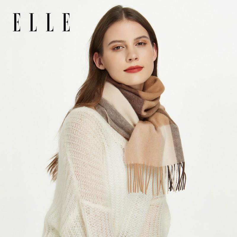 ELLE [Gift Box] Pure Wool Scarf, Autumn And Winter Women's Warm Shawl, Birthday Gift for Mothers And Elders
