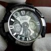 Casio Серия часов с двойным дисплеем (жидкокристаллический/стрелочный) Модные Классические Мужские Часы Черные GA-200BW-1A