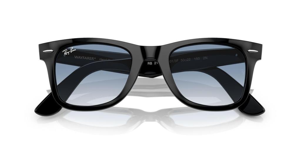 Ray-Ban RB2140F 901/3F 52 WAYFARER СВЕТЛЫЕ ЦВЕТА Солнцезащитные очки - Черная / Прозрачная Градиентная Синяя Линза