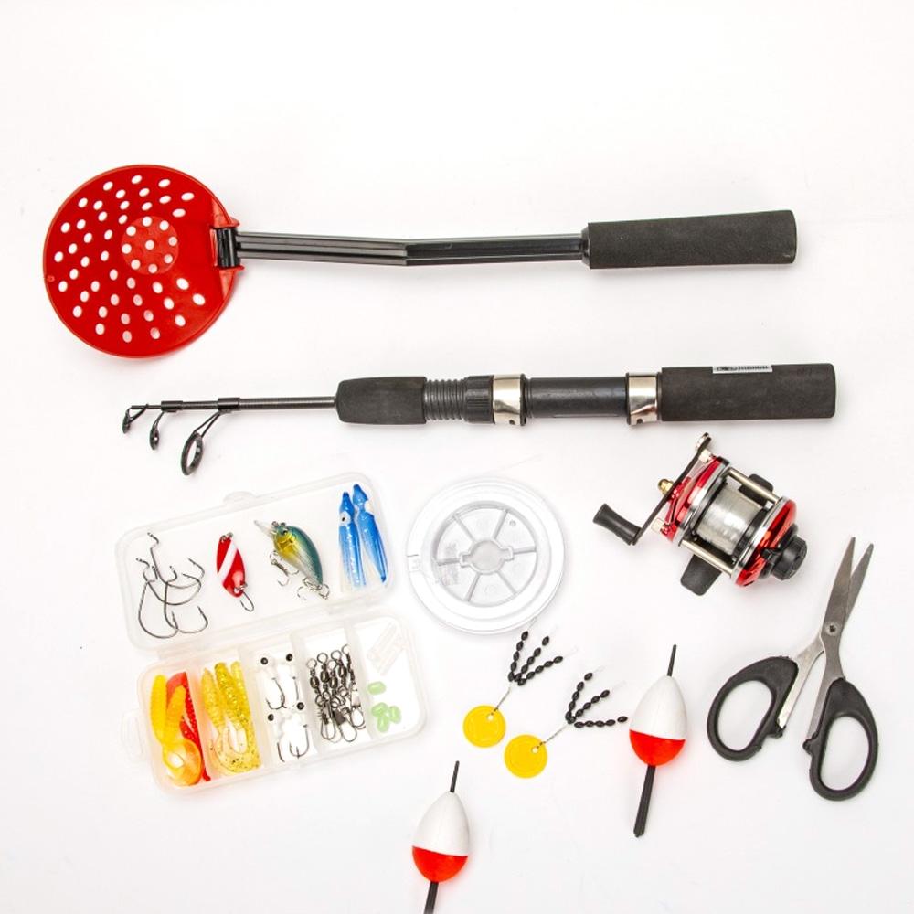 Набор снастей для зимней рыбалки, 52 шт., комбинированная удочка и катушка для зимней рыбалки с ковшом для зимней рыбалки, крючок для зимней рыбалки