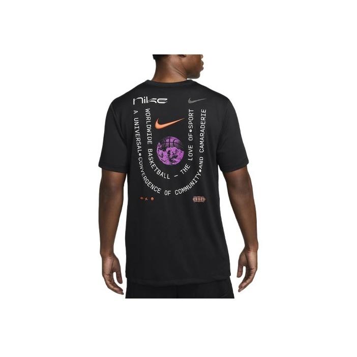 Nike Футболка с коротким рукавом и принтом логотипа Comfort, мужские топы, черного цвета FV8412-010