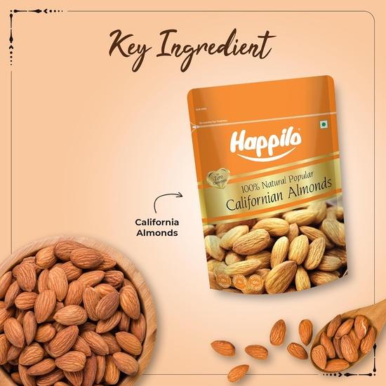 Happilo Natural Popular Californian Almonds 200g, Rich In Nutrients, Versatile Snack, High In Protein and Fiber