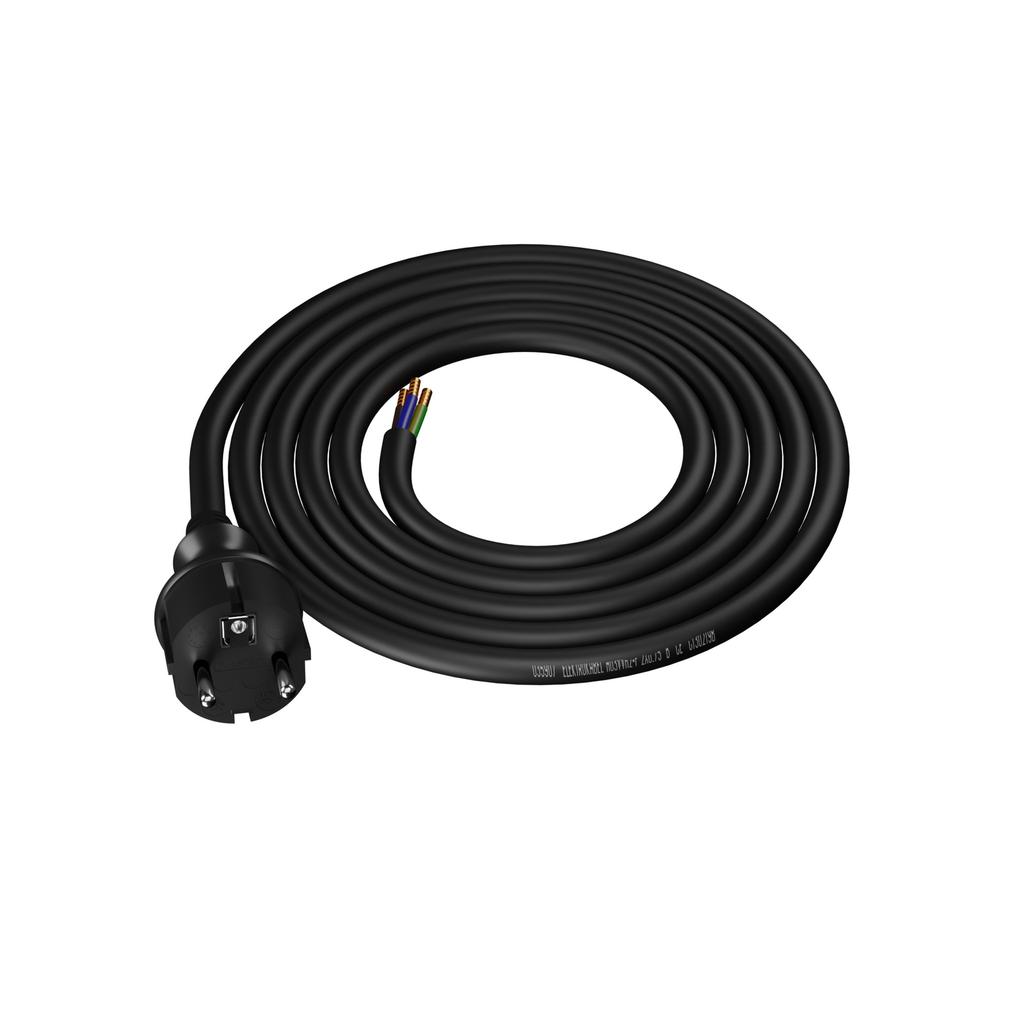 Przewód Zasilający Gumowy Z Wtyczką Prostą 2M 3X2,5Mm2 16A Ip44 Czarny