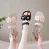 Slippers Women's Summer New Pearl Flower Flat Bottom Versatile Wear Fashion Cool Slippers Can Be Worn In Two Ways
