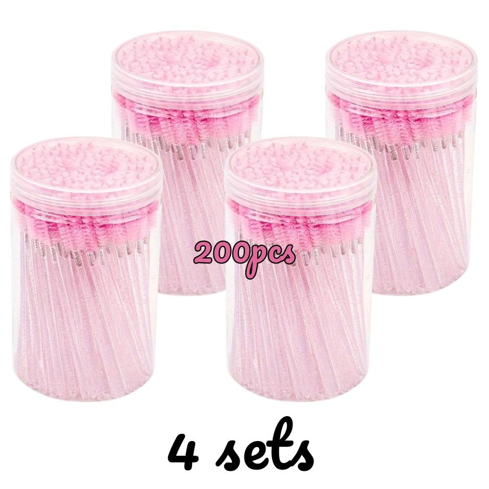 50-200pcs Disposable Eyelash Mascara Brushes with Crystal Handles Included Storage Box Travel Pack Bristles for Makeup Accessory