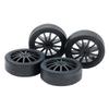 TAMIYA Mini 4WD Grade Up Parts No.534 Low Friction Small Diameter Low Height Tire (26mm) & Carbon Reinforced Wheel (Fin) 15534 (Mini 4WD)