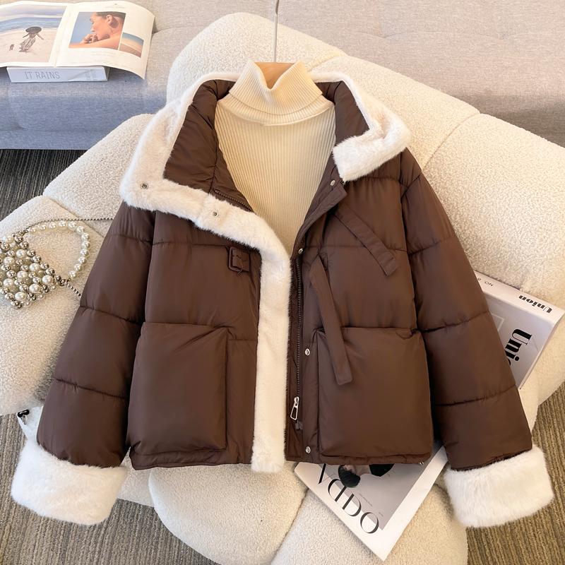 Winter Jackets Woman Short Parkas Fashion Loose Thick Warm Outerwears