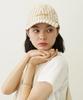 [Milkfed] GINGHAM LOGO CAP for women, BEIGE