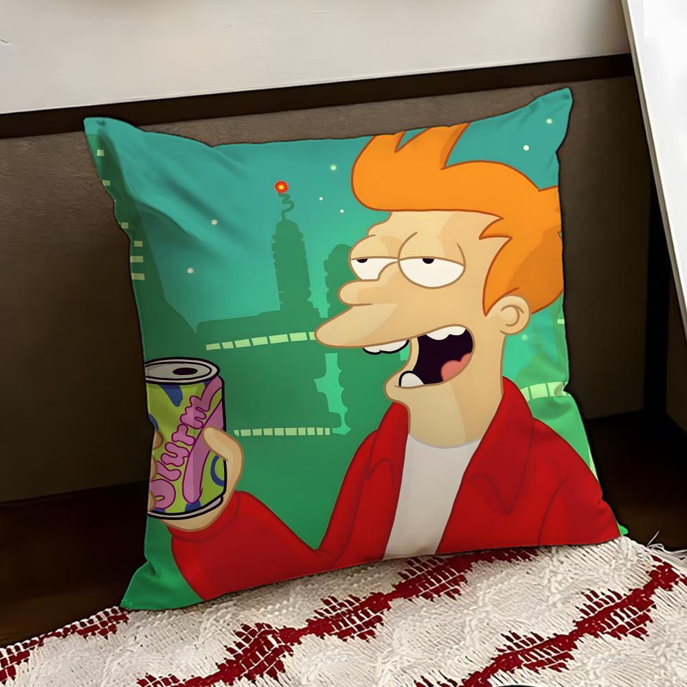 Anime FFuturama Cushion Cover Reversible Soft Durable Pillow Cover Home Car MultiScene Use for Daily Comfort