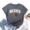Хлопковая футболка с принтом MEXICO, короткий рукав, круглый вырез, женская, 2D-принт, топы