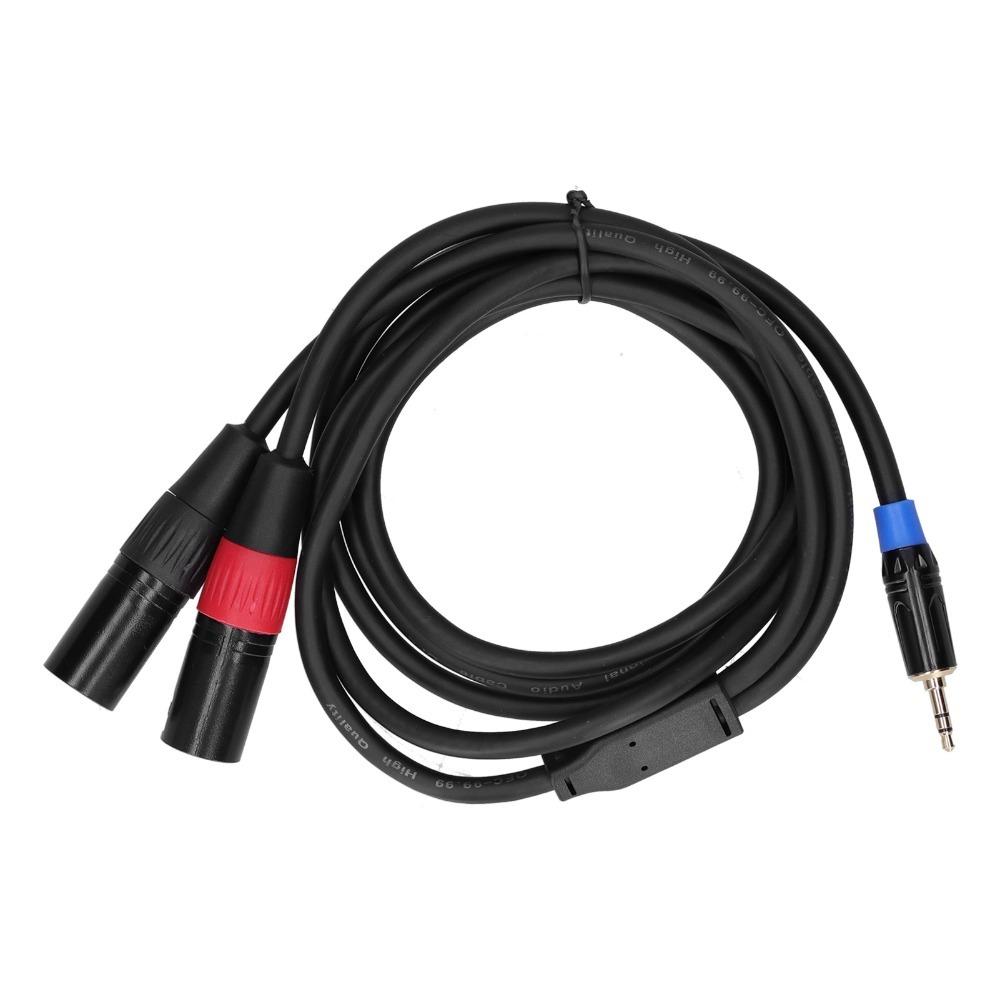 3.5mm Stereo Male Audio Converter Cable Gold Plating Male To Dual XLR Connector CD Player