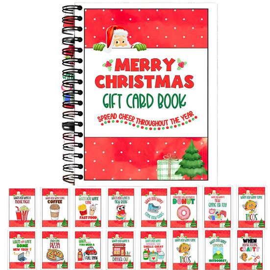 Рождественская книга подарочных карт Красочный уникальный органайзер для подарочных карт Праздничное украшение для вечеринки Праздничный сюрприз для семьи друзей