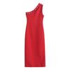 2025 Spring Women's European & American Style Slim-Fit Asymmetrical Metal Embellished Dress