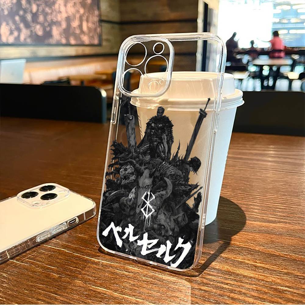 ЯПОНСКОЕ АНИМЕ B-Berserk Крутой Чехол Для Телефона Для iPhone17,16,15,14,13,12,11 Plus,Pro Max Мягкий Прозрачный Чехол
